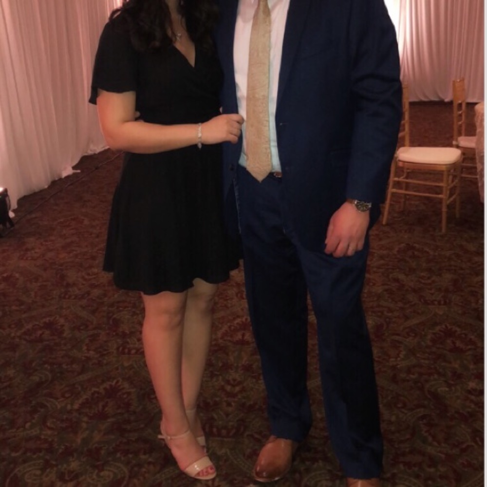 Express Surplice Flutter Sleeve & Flare Dress Sz 6 - image 3